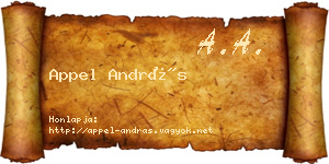 Appel András névjegykártya