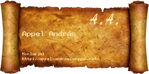 Appel András névjegykártya